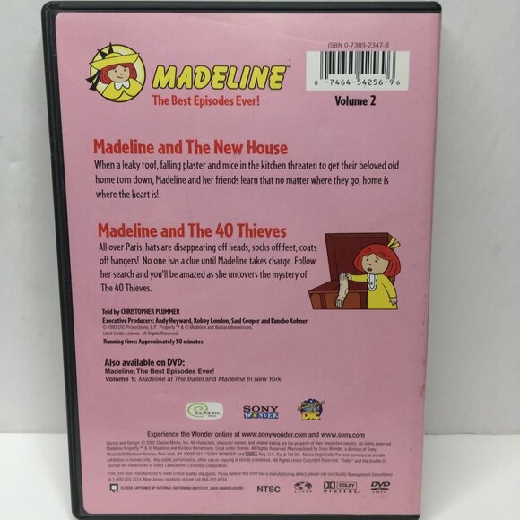 Set 2 DVD Madeline's Adventures 4 Episodes Pirates Gypsies 40 Thieves New House - Picture 8 of 9